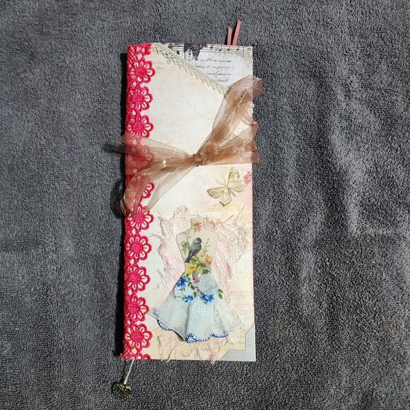 "Pretty Dress" Unique Soft Cover Junk Journal 11in x 5in x 12in, 62 pgs - Picture 2 of 11